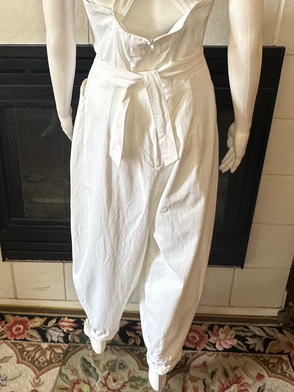 KAREN ALEXANDER Vtg WHITE JUMPSUIT parachute pant ROMPER pockets 10 style W4169 - Picture 15 of 15